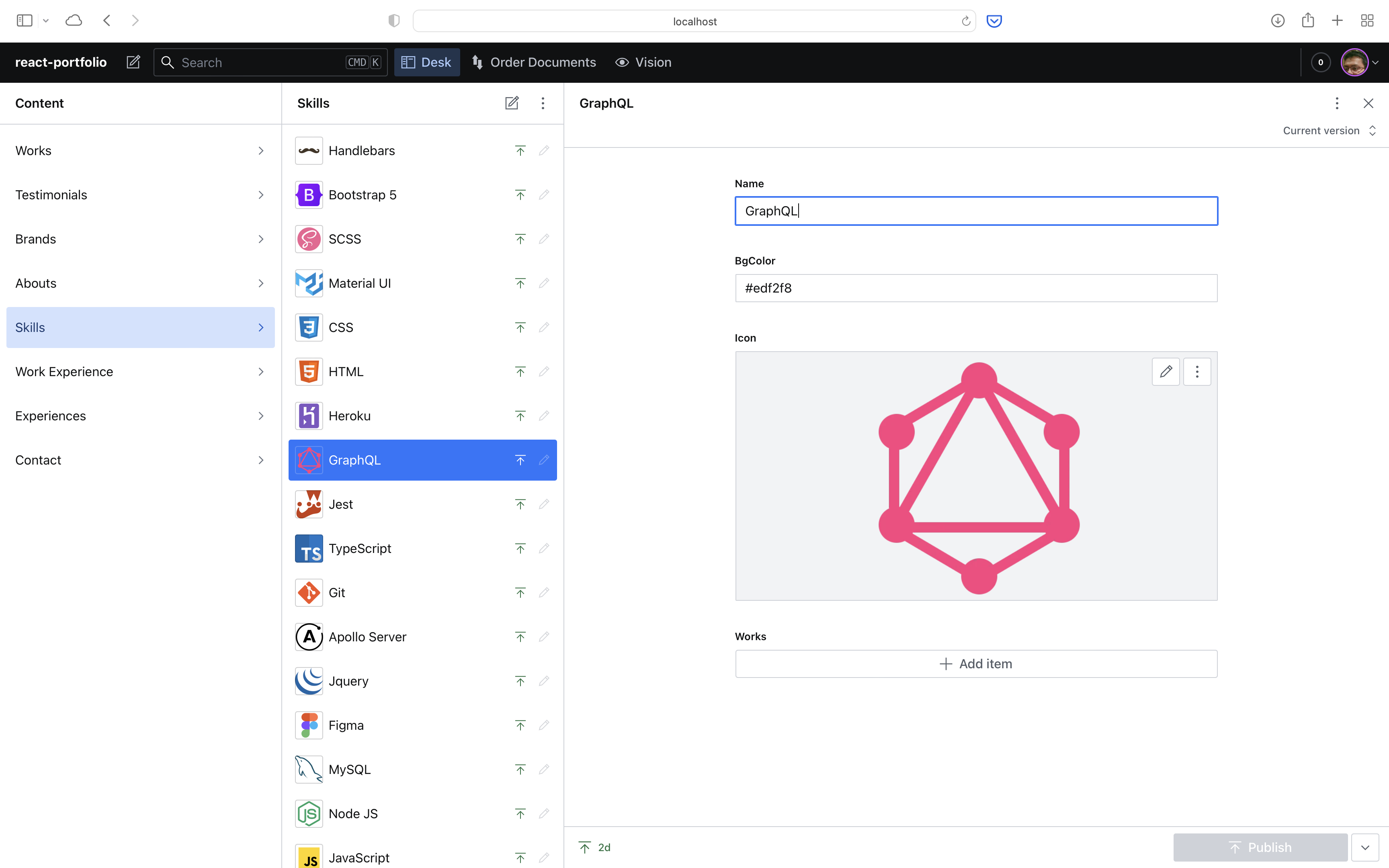 Sanity CMS - Add a new skill icon